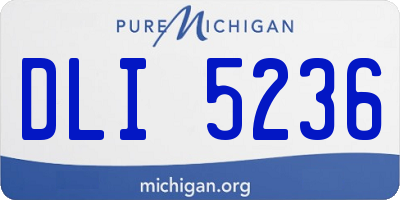 MI license plate DLI5236