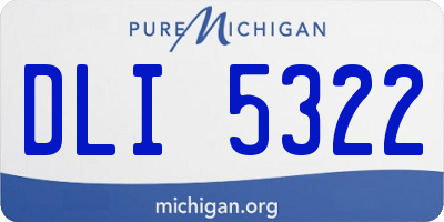 MI license plate DLI5322