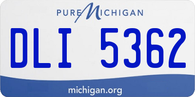 MI license plate DLI5362