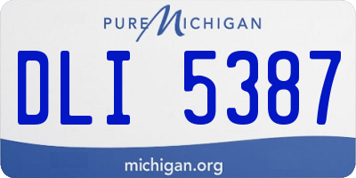MI license plate DLI5387