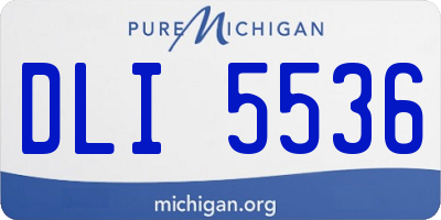 MI license plate DLI5536