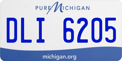 MI license plate DLI6205