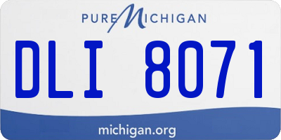 MI license plate DLI8071