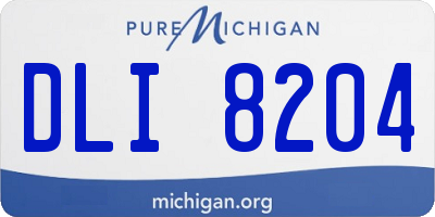 MI license plate DLI8204
