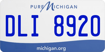MI license plate DLI8920