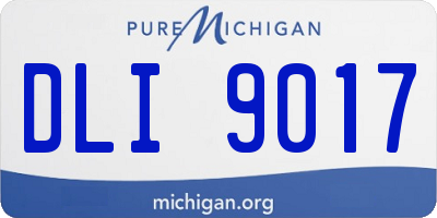 MI license plate DLI9017