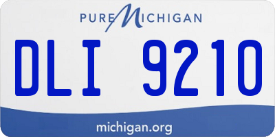 MI license plate DLI9210