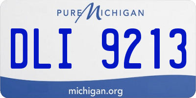 MI license plate DLI9213