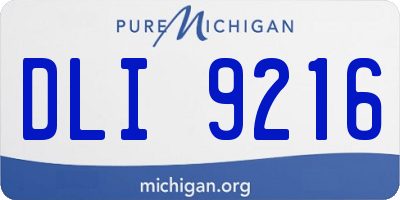 MI license plate DLI9216