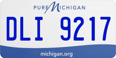 MI license plate DLI9217