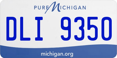MI license plate DLI9350
