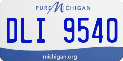 MI license plate DLI9540