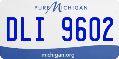MI license plate DLI9602
