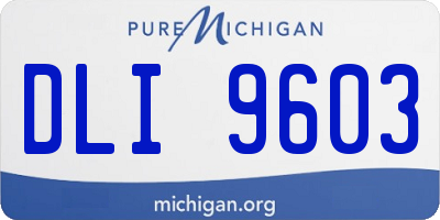 MI license plate DLI9603
