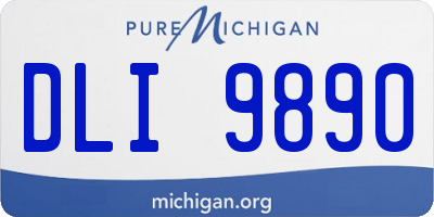 MI license plate DLI9890