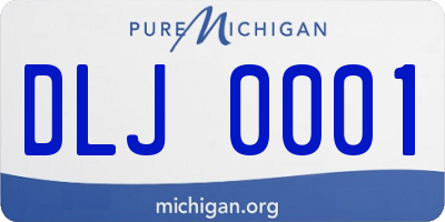 MI license plate DLJ0001