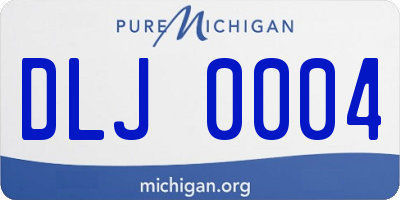 MI license plate DLJ0004