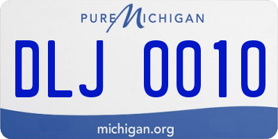 MI license plate DLJ0010