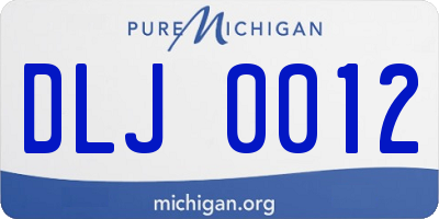 MI license plate DLJ0012