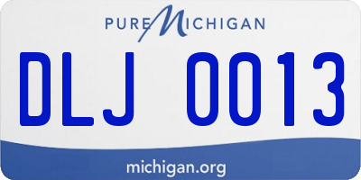 MI license plate DLJ0013