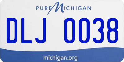 MI license plate DLJ0038