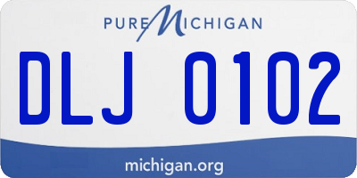 MI license plate DLJ0102