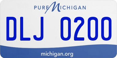 MI license plate DLJ0200