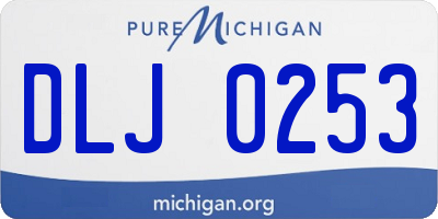 MI license plate DLJ0253