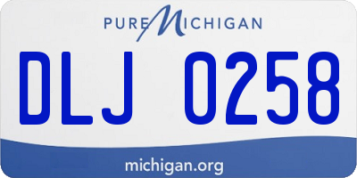 MI license plate DLJ0258