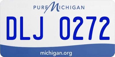 MI license plate DLJ0272