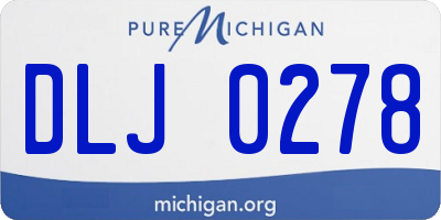 MI license plate DLJ0278