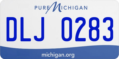 MI license plate DLJ0283