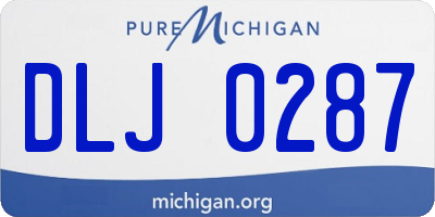 MI license plate DLJ0287