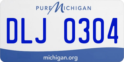 MI license plate DLJ0304
