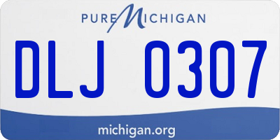 MI license plate DLJ0307