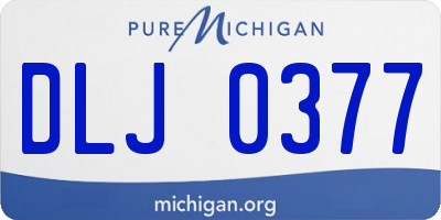 MI license plate DLJ0377