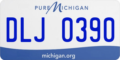 MI license plate DLJ0390