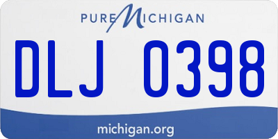 MI license plate DLJ0398