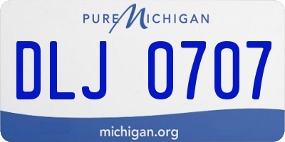 MI license plate DLJ0707