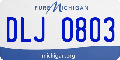 MI license plate DLJ0803