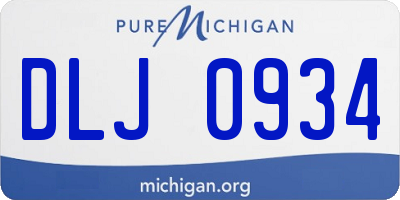 MI license plate DLJ0934