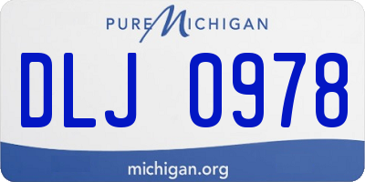 MI license plate DLJ0978