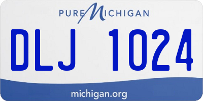MI license plate DLJ1024