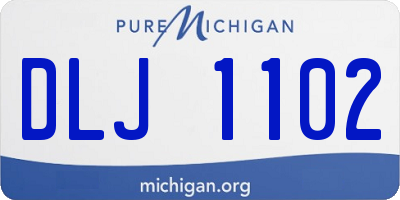 MI license plate DLJ1102