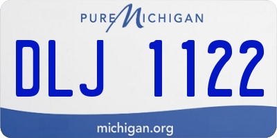 MI license plate DLJ1122