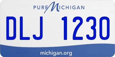 MI license plate DLJ1230