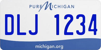 MI license plate DLJ1234
