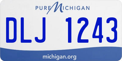 MI license plate DLJ1243