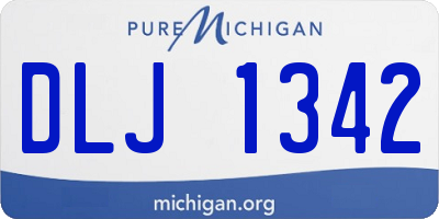 MI license plate DLJ1342