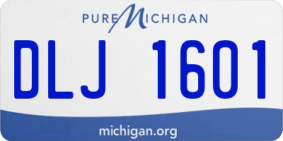 MI license plate DLJ1601